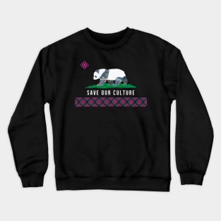 Save Our Culture (Hmoob Panda)- Dark Colored Tee Crewneck Sweatshirt